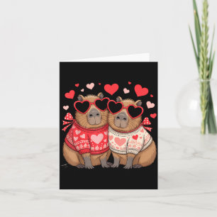 Valentines day cute valentine capybara lover card