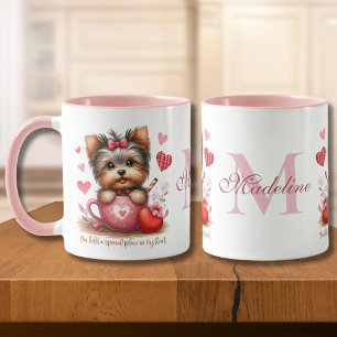 Valentines Day Cute Yorkshire Terrier Dog Mug