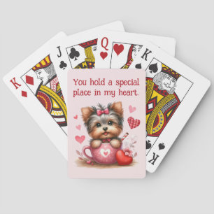 Valentines Day Cute Yorkshire Terrier Dog Playing Cards