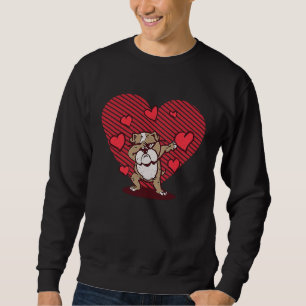 Valentine's Day Dabbing Bulldog  Dab Dance Dogs    Sweatshirt