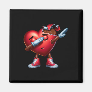 Valentine's Day Dabbing Chocolate Heart Design Magnet