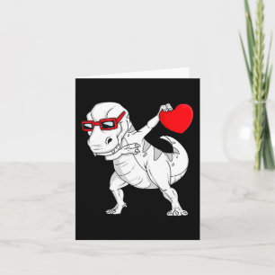 Valentines Day Dabbing Dinosaur T Rex Heart Boys K Card