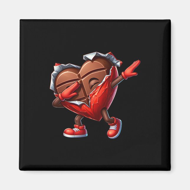 Valentine's Day Dabbing Heart Candy Funny Humor  Magnet (Front)