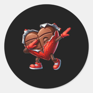 Valentine's Day Dabbing Heart Candy Funny Humour Classic Round Sticker