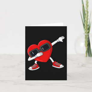 Valentines Day Dabbing Heart Fun Boys Girl Kids  Card