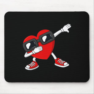 Valentines Day Dabbing Heart Fun Boys Girls Kids D Mouse Pad