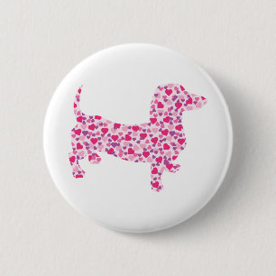 Valentine's Day Dachshund 6 Cm Round Badge