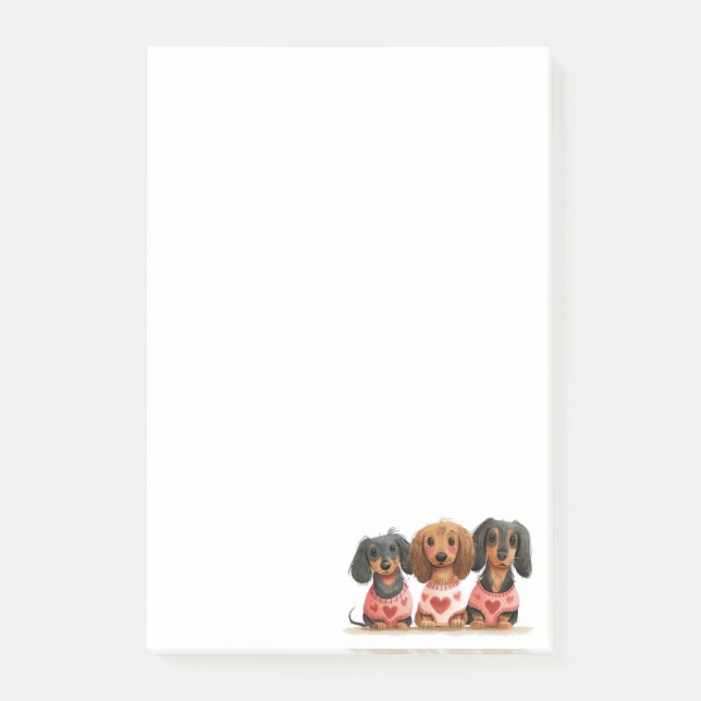 Valentines Day Dachshund Dogs Post-it Notes (Front)