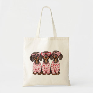 Valentines Day Dachshund Dogs Tote Bag
