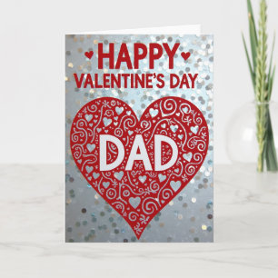 Valentines Day Dad Confetti Heart Card