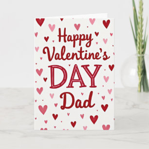 Valentines Day Dad Striped Heart Card