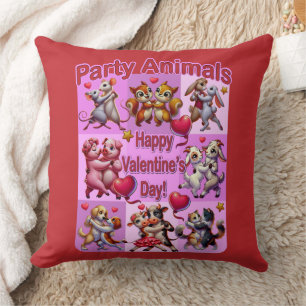 Valentine's Day Dancing Couples "Party Animals" Cushion