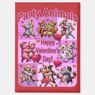 Valentine's Day Dancing Couples "Party Animals" Magnet