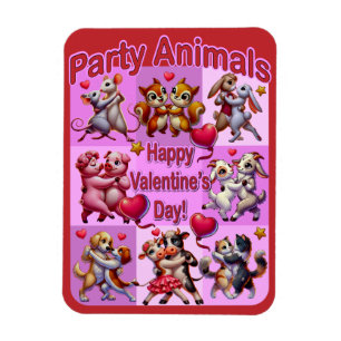 Valentine's Day Dancing Couples "Party Animals" Magnet