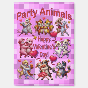Valentine's Day Dancing Couples "Party Animals" Magnet