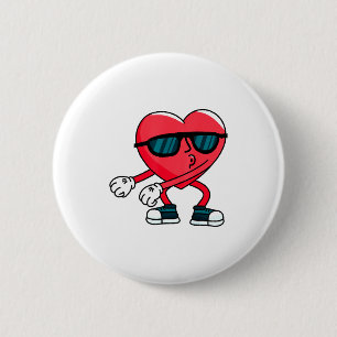 Valentines Day Dancing Heart  6 Cm Round Badge
