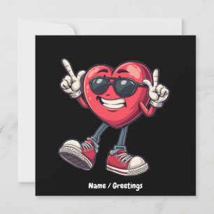 Valentines Day Dancing Heart Boys Girls Love  Invitation