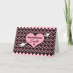 Valentine's Day - Daughter - Chevron Design Holiday Card