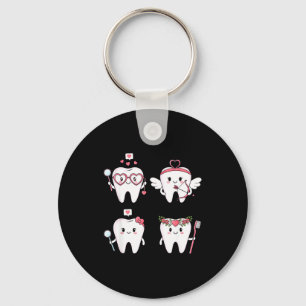 Valentines day dentist tooth funny dental women key ring