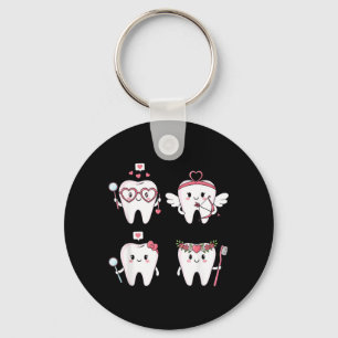 Valentines Day Dentist Tooth Funny Dental Women Key Ring