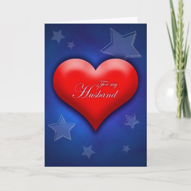 Valentine's Day Deployed Soldier Husband Card (Front)