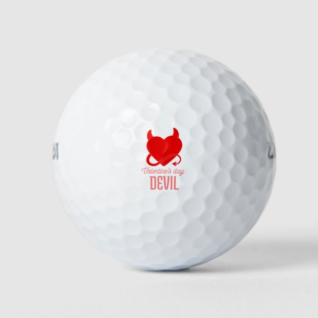 valentines day devil golf balls (Front)