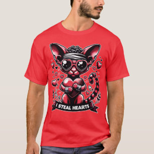 Valentines Day Devon Rex Cat T-Shirt
