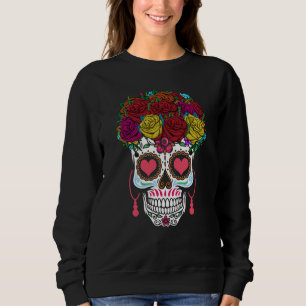 Valentines Day Dia De Los Muertos Roses Valentine Sweatshirt