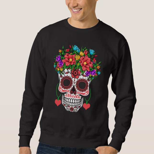 Valentines Day Dia De Los Muertos Sweatshirt (Front)