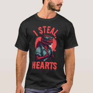 Valentine's Day Dinosaur I Steal Hearts Boys Men L T-Shirt