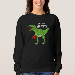 Valentines Day Dinosaur I Steal Hearts Boys Men Lo Sweatshirt