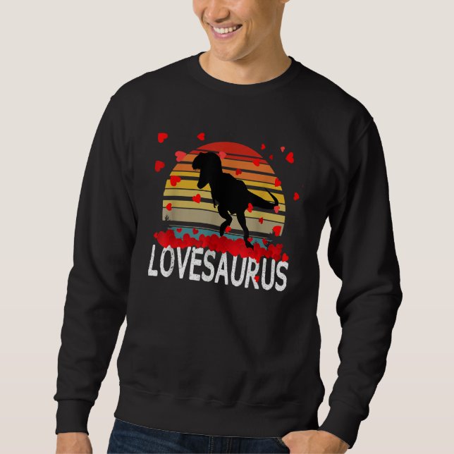 Valentines Day Dinosaur Lovesaurus Hearts Boys Tee (Front)