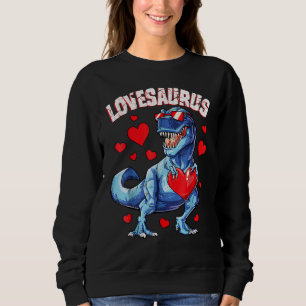 Valentines Day Dinosaur Lovesaurus rex Boys Men Ki Sweatshirt