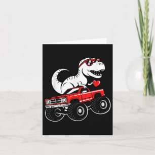 Valentines Day Dinosaur Monster Truck Boys Kids To Card