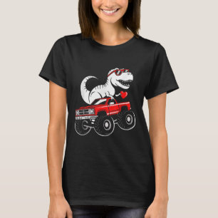 Valentines Day Dinosaur Monster Truck Boys Kids To T-Shirt