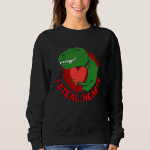 Valentines Day Dinosaur rex  I Steal Hearts Boys K Sweatshirt