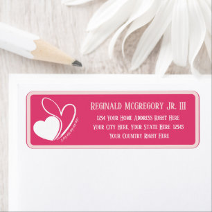 Valentine's Day Distorted Tilted Hearts Address Return Address Label