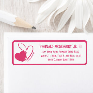 Valentine's Day Distorted Tilted Hearts Address Return Address Label