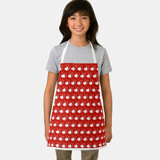Valentine's Day Distorted Tilted Hearts Apron (Insitu)