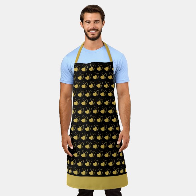 Valentine's Day Distorted Tilted Hearts Apron (Worn)