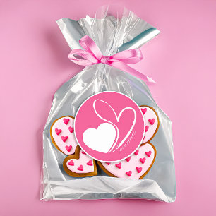 Valentine's Day Distorted Tilted Hearts Classic Round Sticker