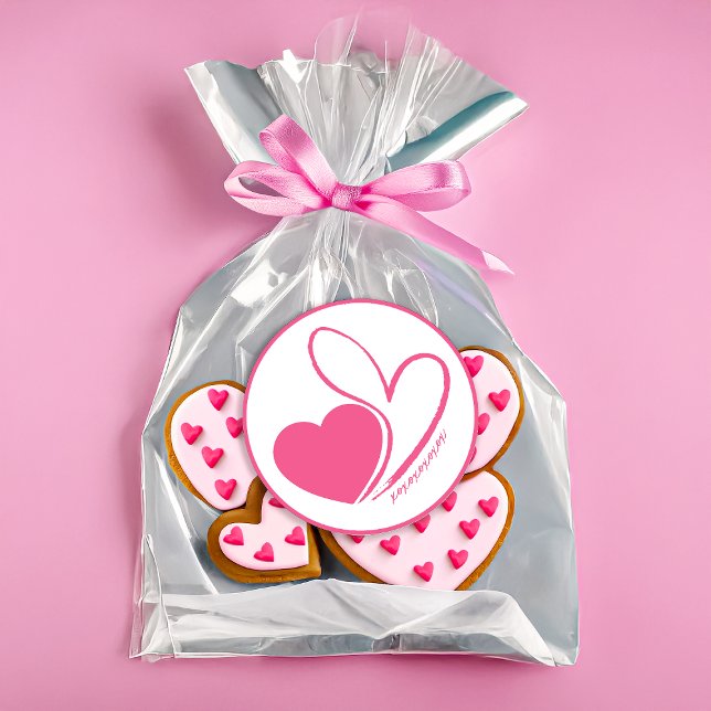 Valentine's Day Distorted Tilted Hearts Classic Round Sticker (Creator Uploaded)