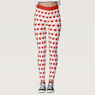 Valentine's Day Distorted Tilted Hearts Leggings