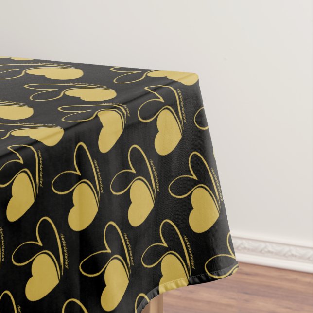 Valentine's Day Distorted Tilted Hearts Tablecloth (In Situ)