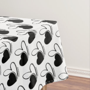 Valentine's Day Distorted Tilted Hearts Tablecloth