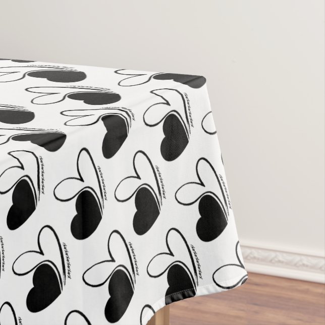 Valentine's Day Distorted Tilted Hearts Tablecloth (In Situ)