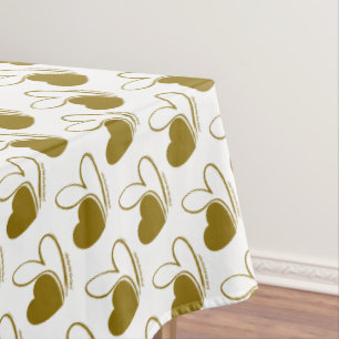 Valentine's Day Distorted Tilted Hearts Tablecloth