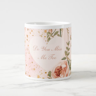 Valentine's Day, Do You Miss Me To,Pink Love Heart Large Coffee Mug