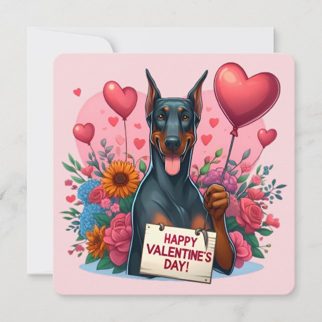 Valentine's Day - Doberman 1 - Card (Front)