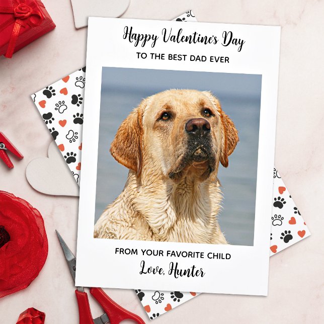 Valentines Day DOG DAD Cute Personalized Pet Photo Holiday Card (Creator Uploaded)